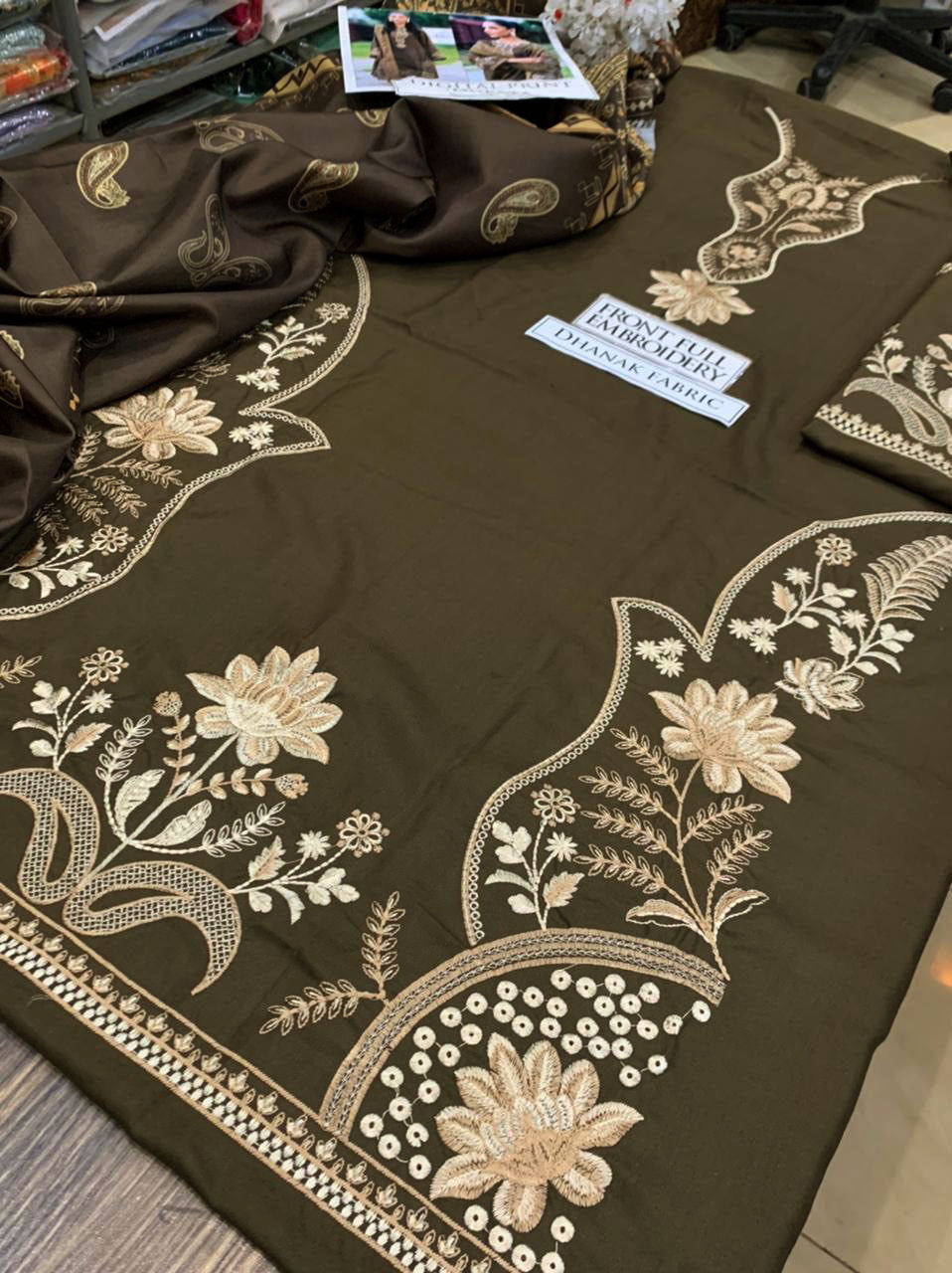 DFW-1254 Sapphire Embroidery 3PC Dhanak Suit