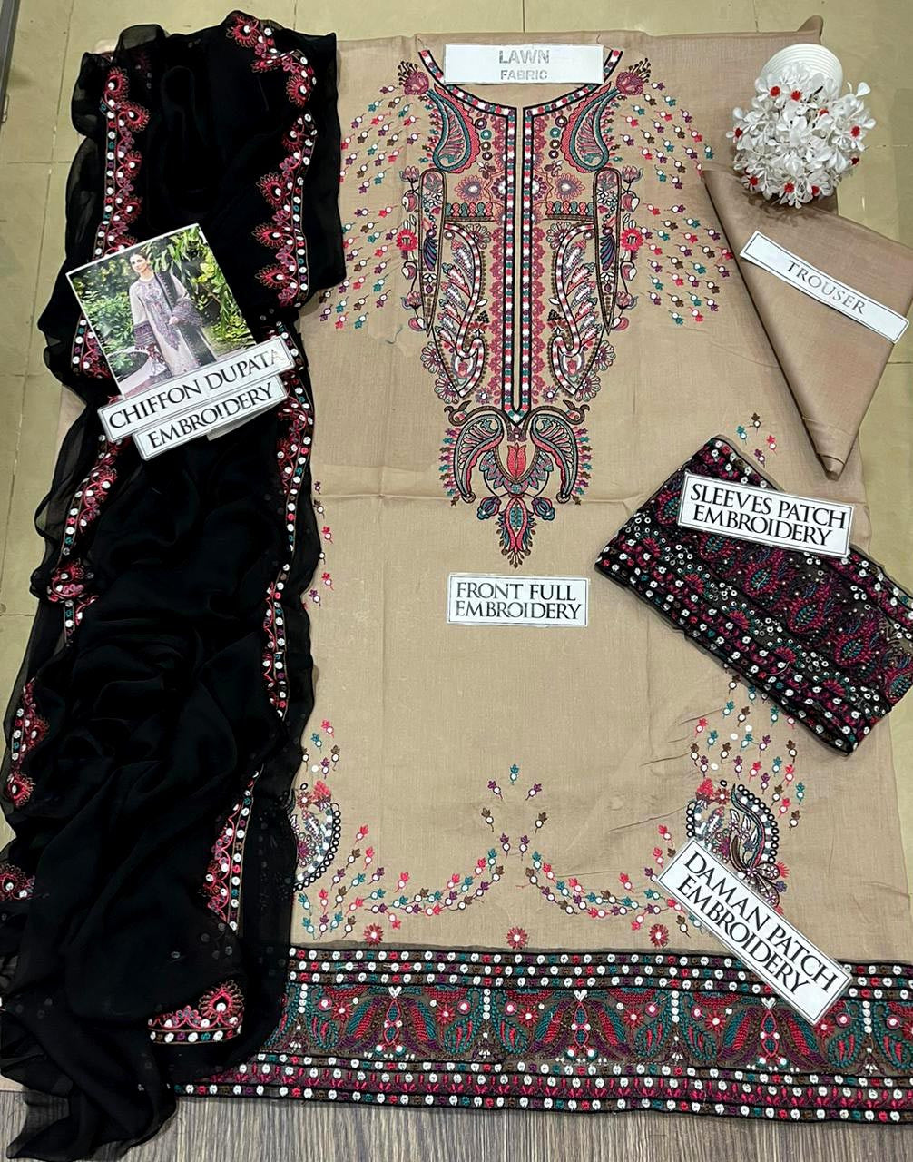 DFW-1349 Jazmin Embroidery 3PC Lawn Suit