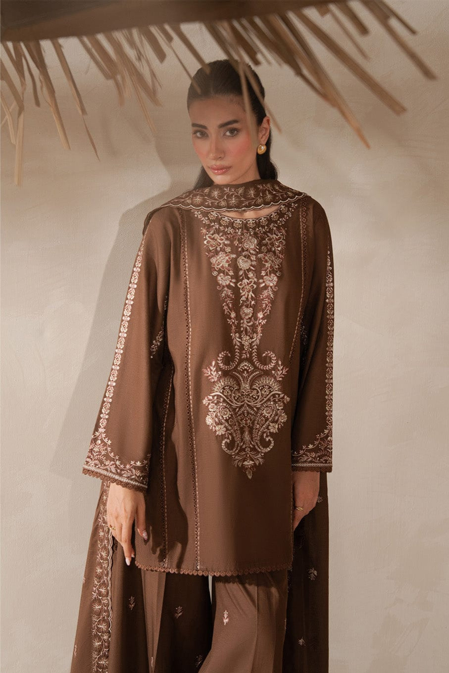 DFW-874 Beechtree Heavy Embroidery 3PC Dhanak Suit