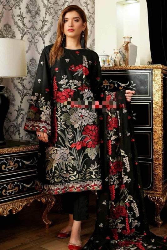 DFW-666 Bareeze Heavy Embroidery 3Pc Lawn Suit