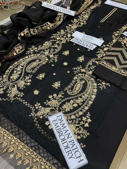 DFW-1351 Maria B Heavy Embroidery 3PC Lawn Suit