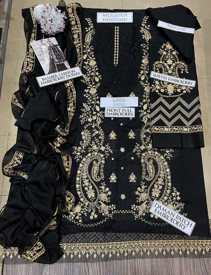 DFW-1351 Maria B Heavy Embroidery 3PC Lawn Suit