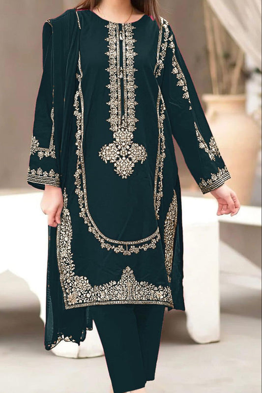 DFW-1038 Umzay Embroidery 2PC Dhanak Suit