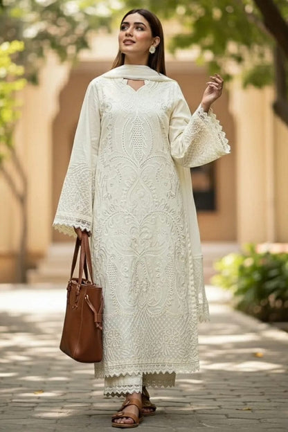 DFW-1338 Qalamkar Embroidery 3PC Lawn Suit