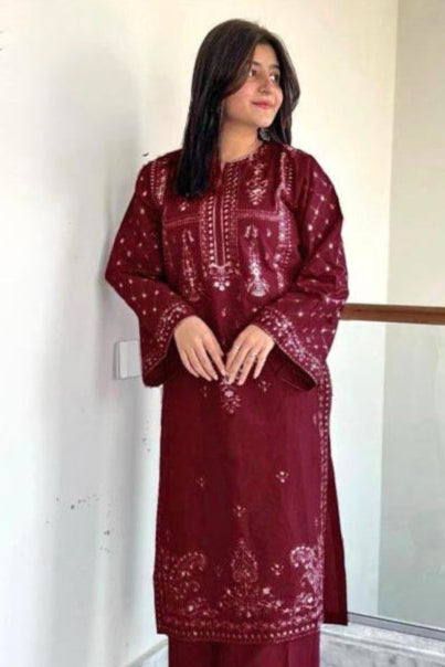 DFW-1009 Sapphire Embroidery 2PC Dhanak Suit