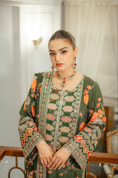 DFW-1069 Aneelas Heavy Embroidery 3PC Silk Suit