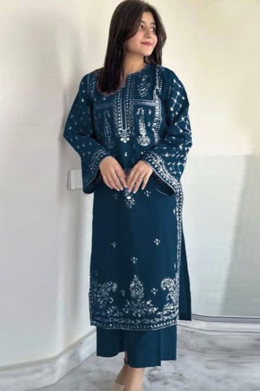 DFW-1010 Sapphire Embroidery 2PC Dhanak Suit