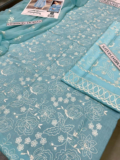 DFW-1353 Bareeze Embroidery 3PC Lawn Suit