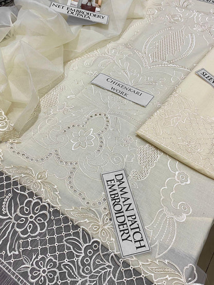 DFW-1338 Qalamkar Embroidery 3PC Lawn Suit