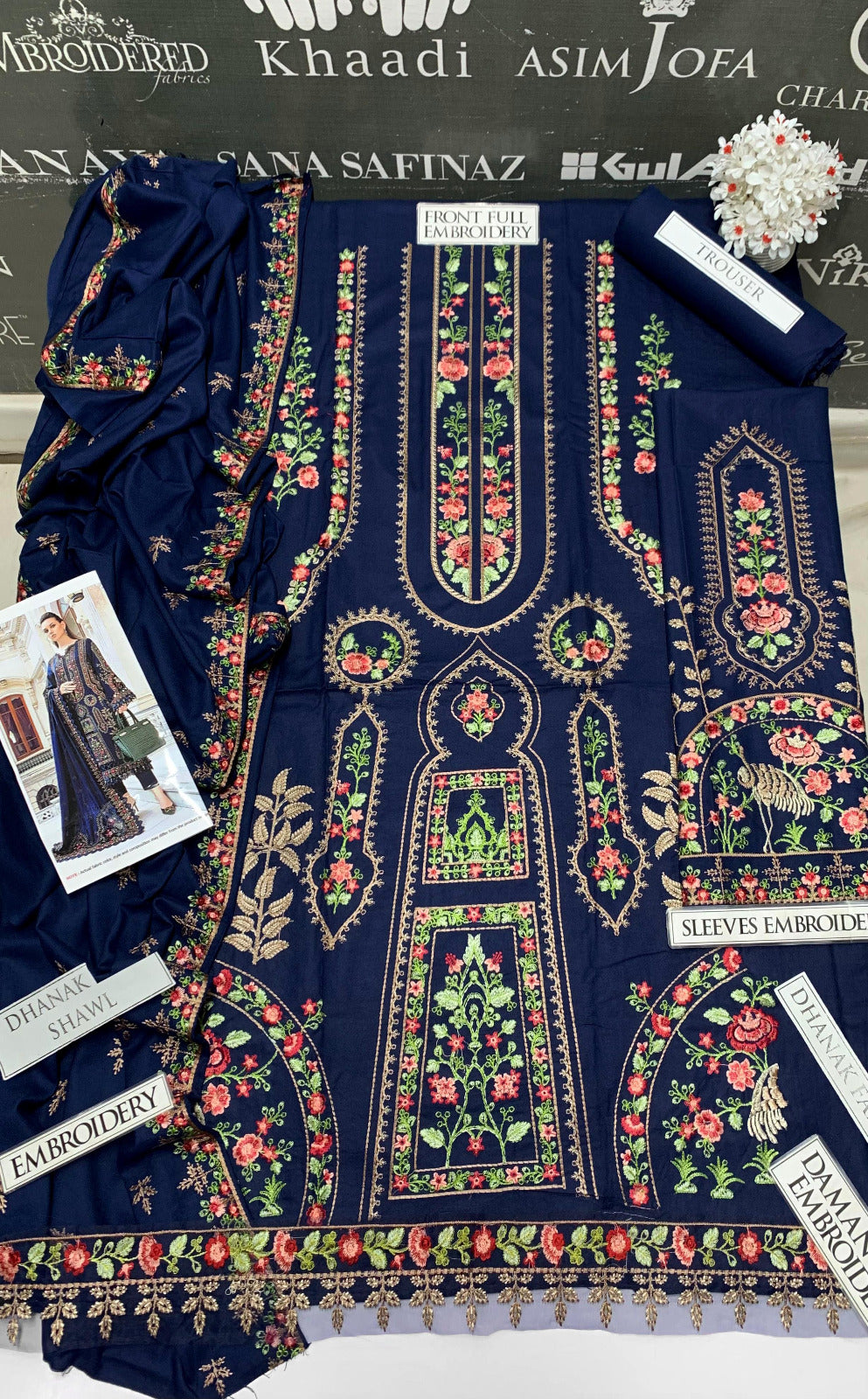 DFW-914 Maria B Heavy Embroidery 3PC Dhanak Suit