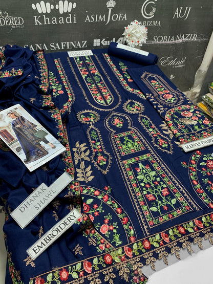 DFW-914 Maria B Heavy Embroidery 3PC Dhanak Suit