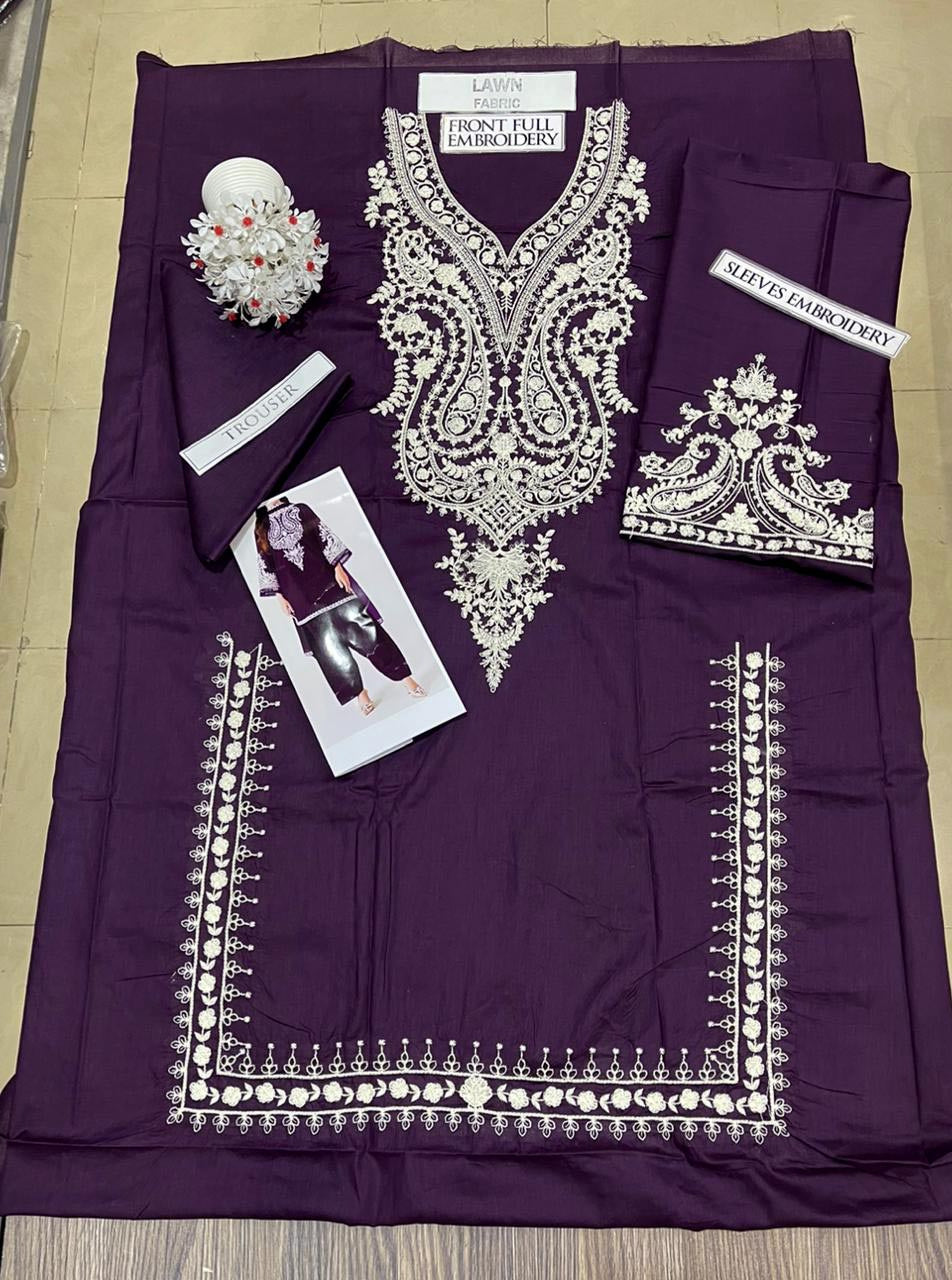 DFW-1339 Maria B Embroidery 2PC Lawn Suit