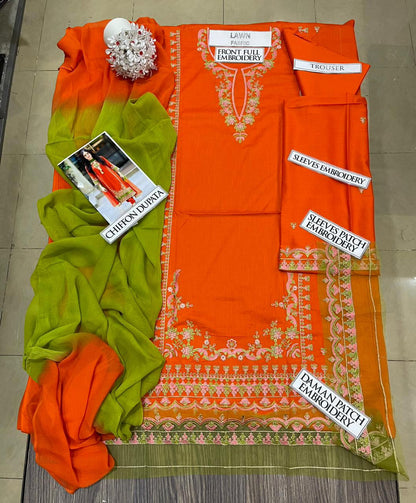 DFW-1357 Omal Embroidery 3PC Lawn Suit