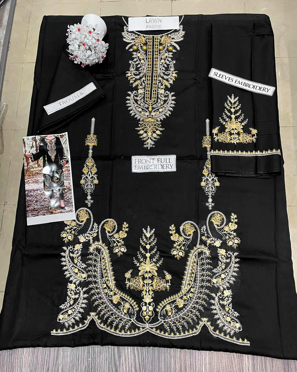 DFW-1342 Maria B Embroidery 2PC Lawn Suit