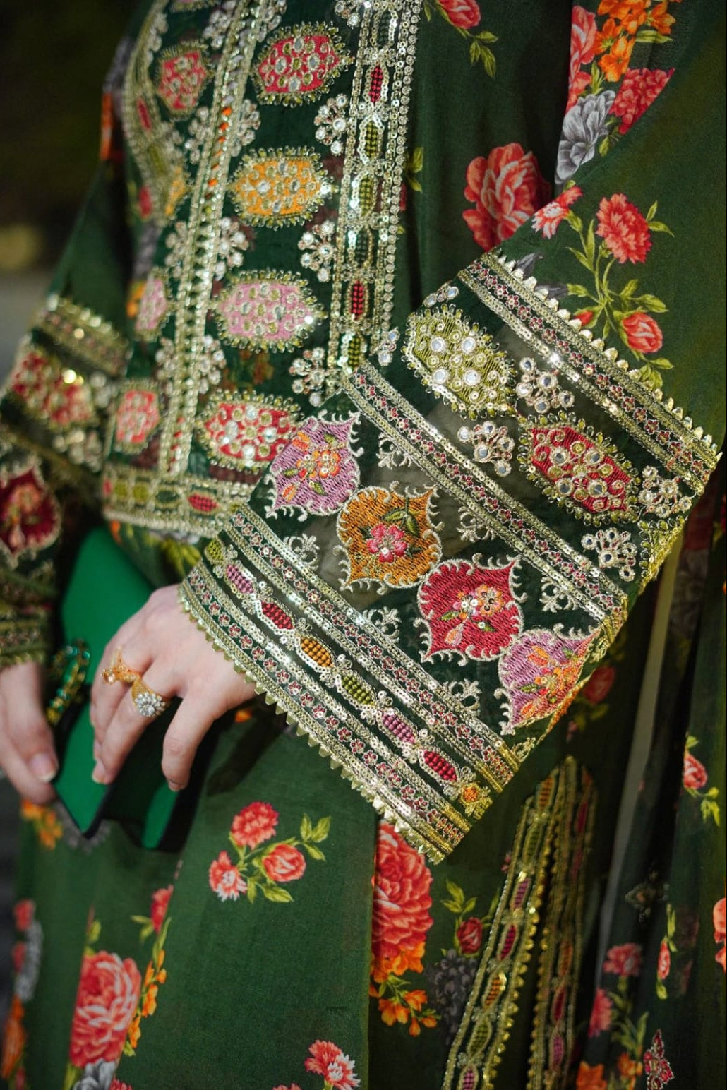 DFW-1069 Aneelas Heavy Embroidery 3PC Silk Suit