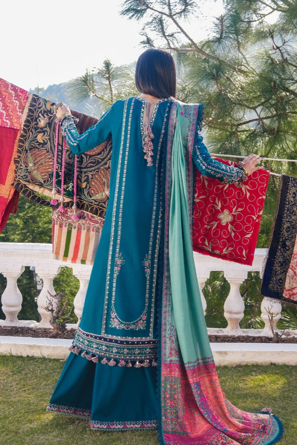 DFW-873 Hussain Rehar Heavy Embroidery 3PC Dhanak Suit