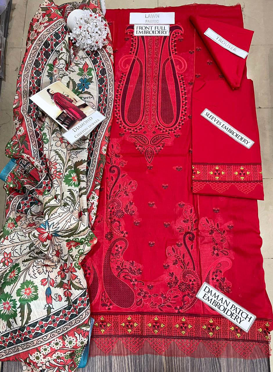 DFW-1272 Faiza Faisal Embroidery 3PC Lawn Suit
