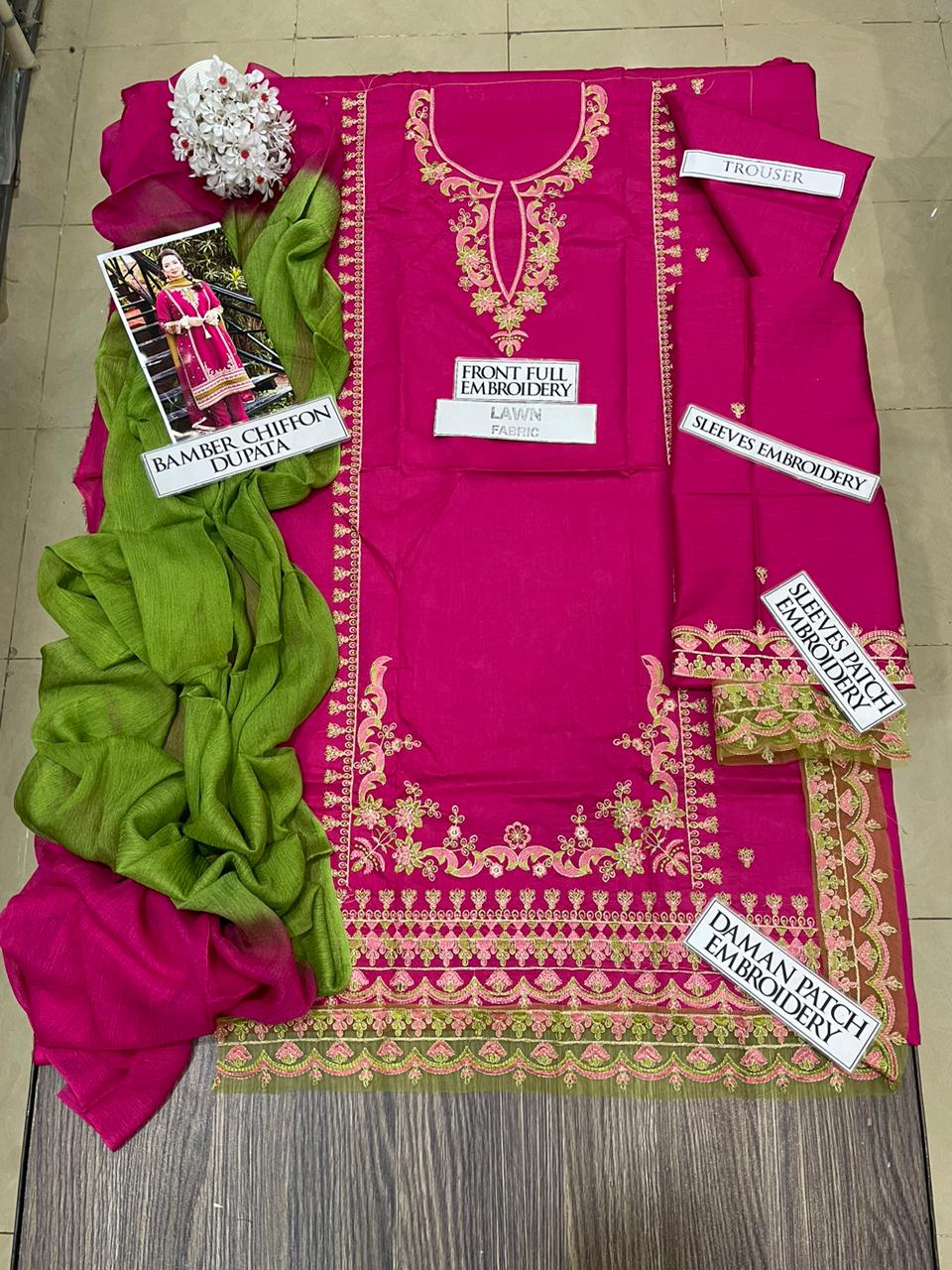 DFW-1358 Omal Embroidery 3PC Lawn Suit