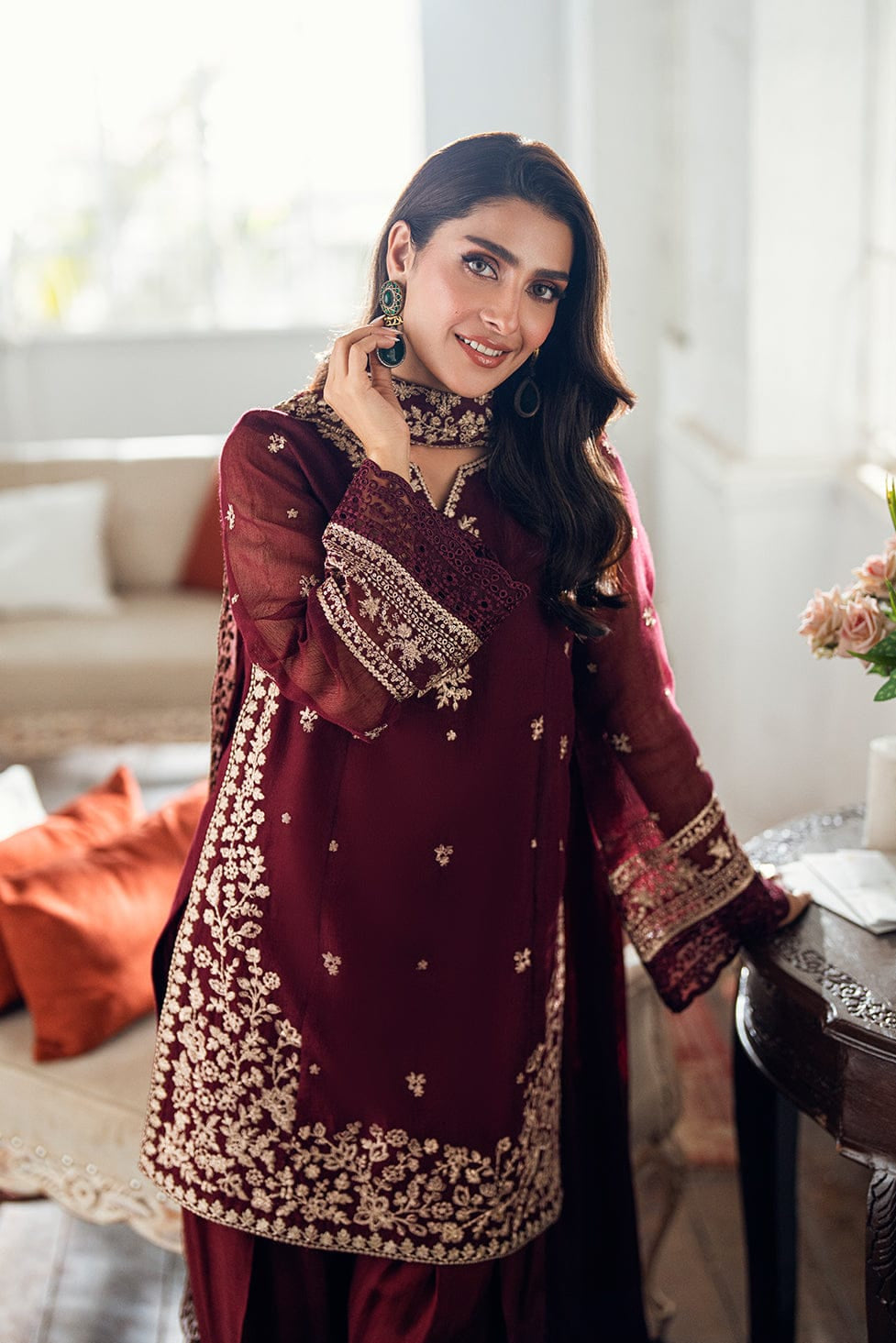 DFW-1274 Azure Heavy Embroidery 3PC Lawn Suit