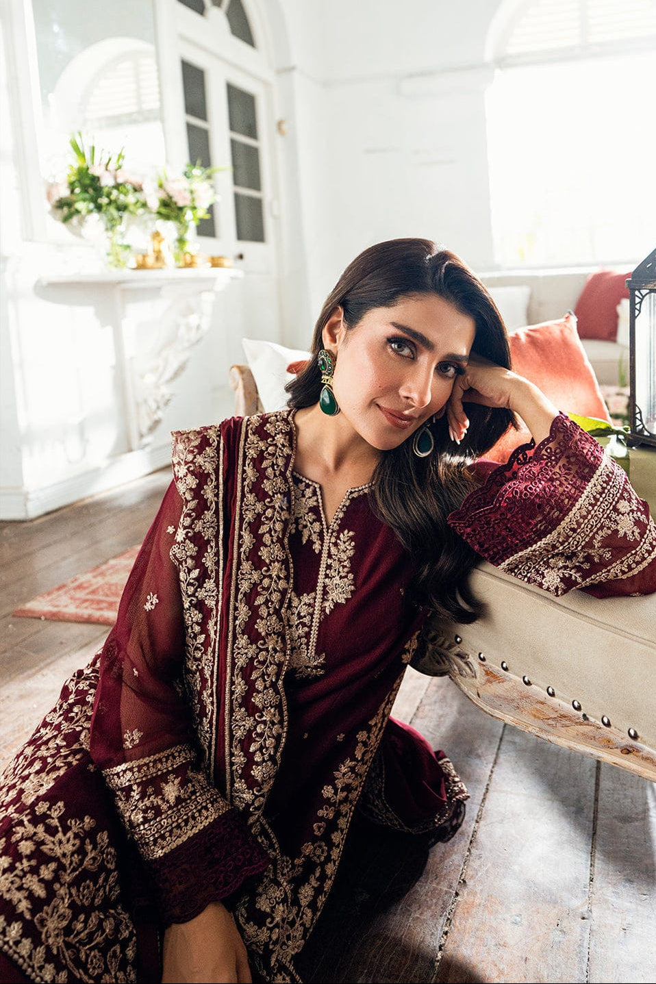 DFW-1274 Azure Heavy Embroidery 3PC Lawn Suit