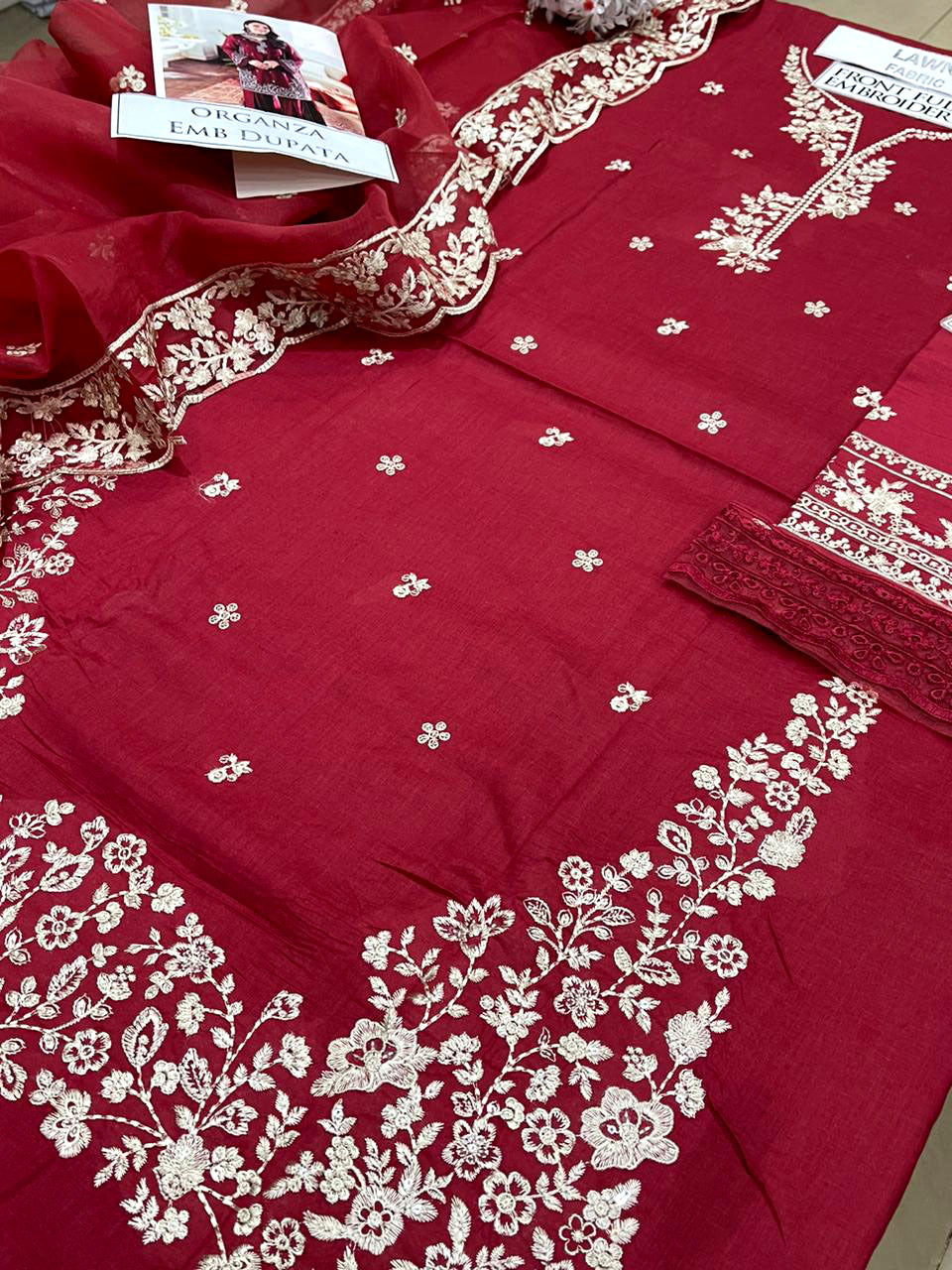 DFW-1274 Azure Heavy Embroidery 3PC Lawn Suit