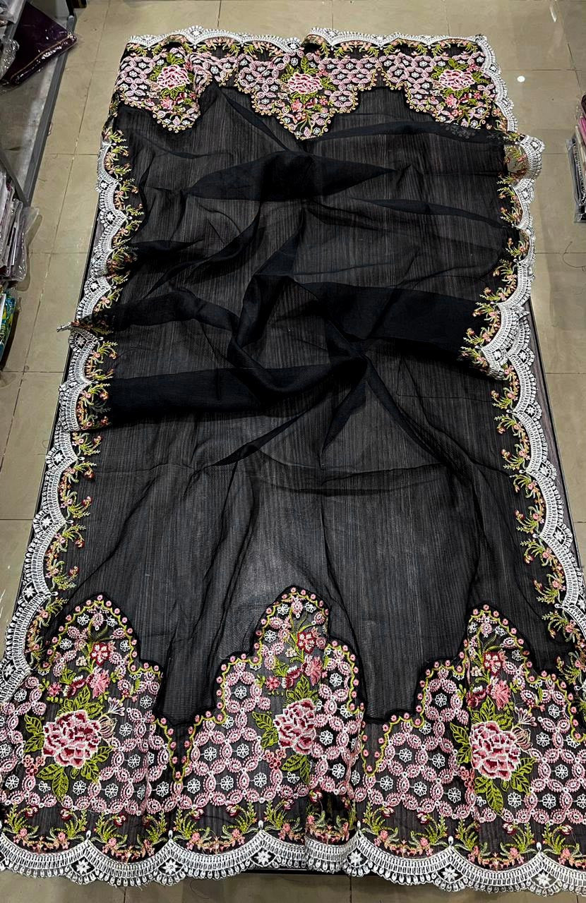 DFW-1347 Qalamkar Heavy Embroidery 3PC Lawn Suit