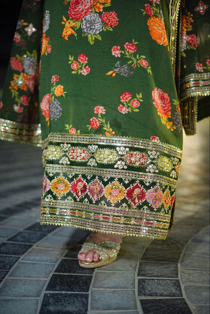 DFW-1069 Aneelas Heavy Embroidery 3PC Silk Suit