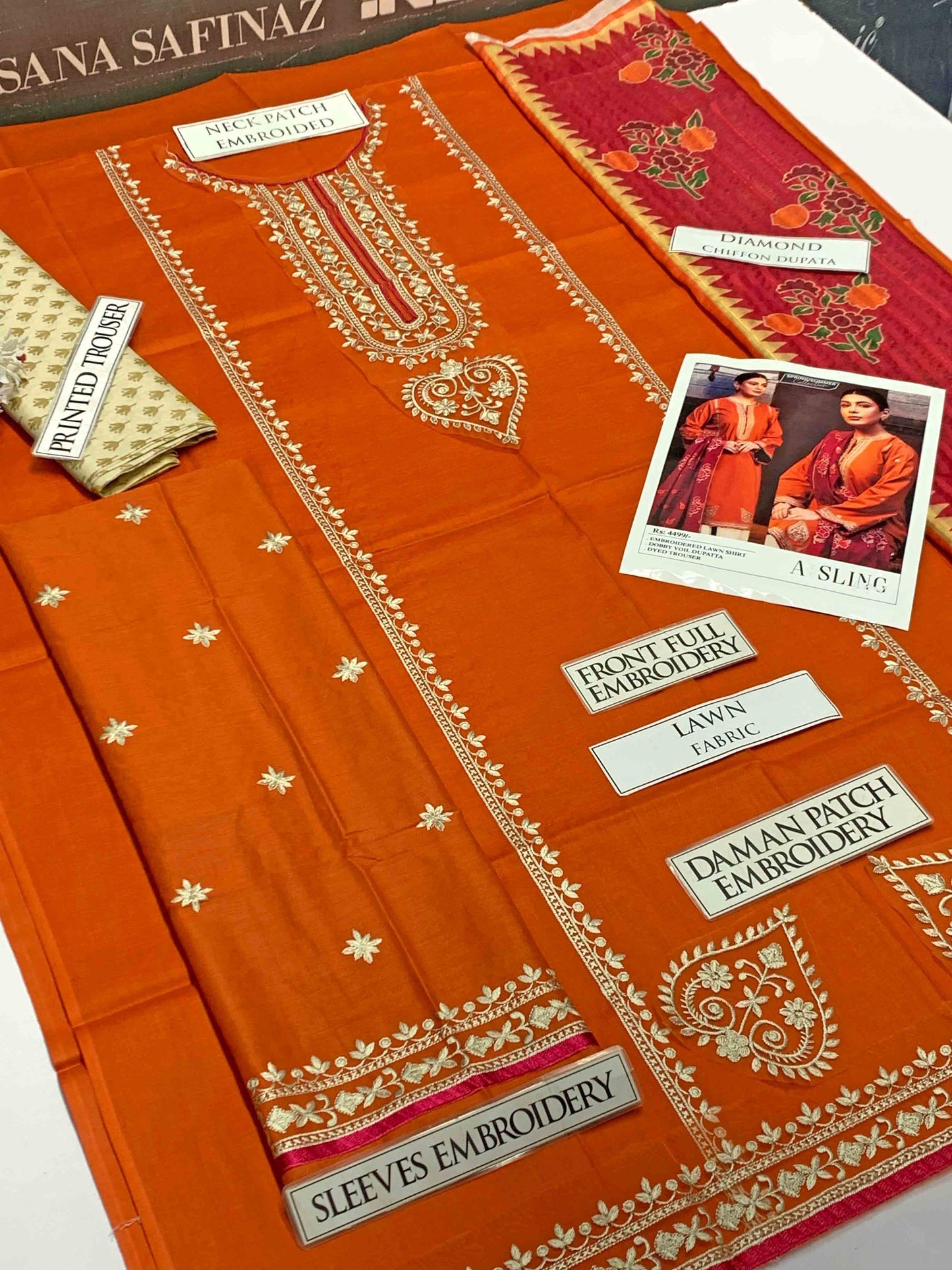 DFW-23 Coco By Zara Shahjahan Heavy Embroidered Lawn Dress (Eid Collection)