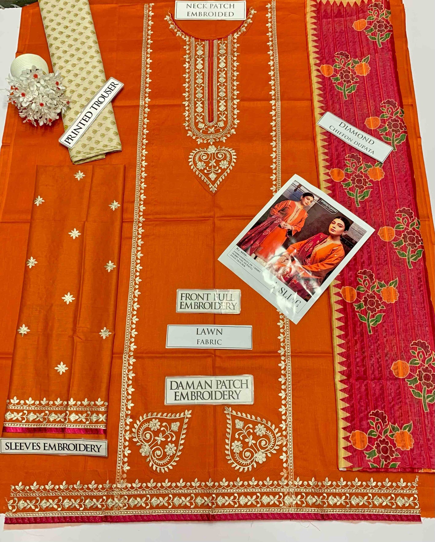 DFW-23 Coco By Zara Shahjahan Heavy Embroidered Lawn Dress (Eid Collection)