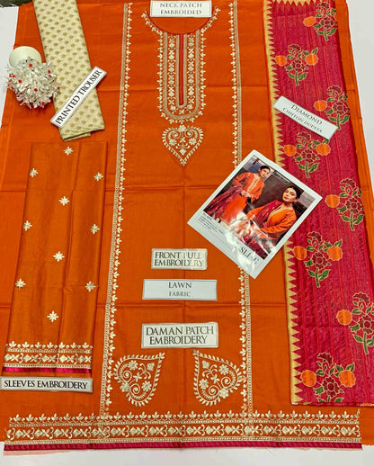 DFW-23 Coco By Zara Shahjahan Heavy Embroidered Lawn Dress (Eid Collection)