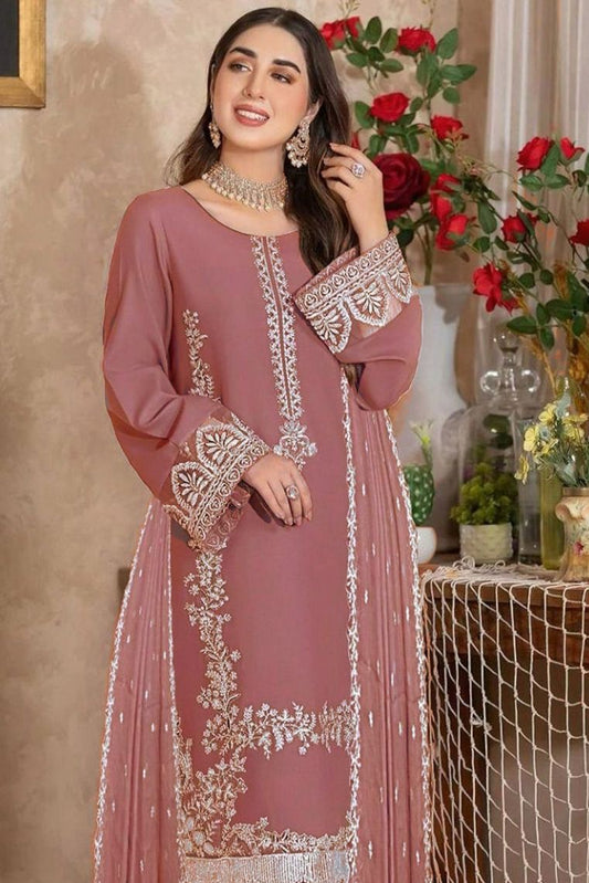 DFW-1249 Zarqash Embroidery 3PC Dhanak Suit