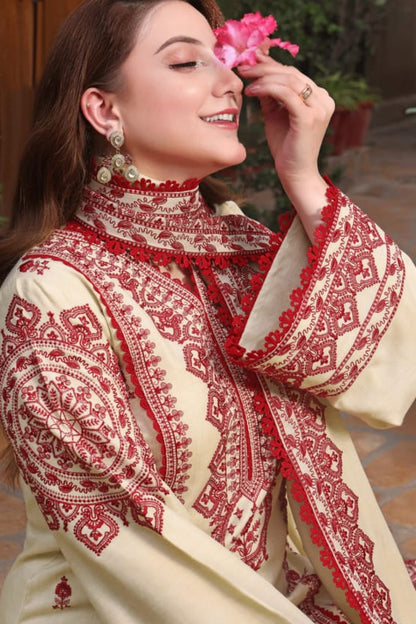 DFW-1253 Aneelas Embroidery 3PC Dhanak Suit