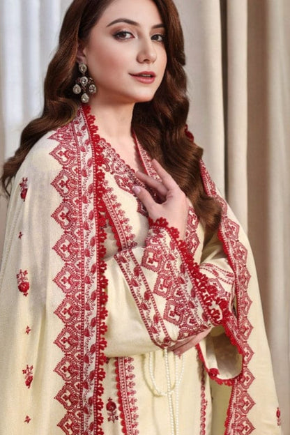 DFW-1253 Aneelas Embroidery 3PC Dhanak Suit
