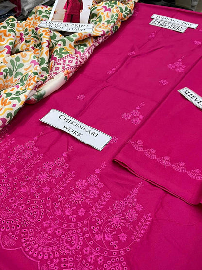 DFW-1250 Baroque Embroidery 3PC Dhanak Suit