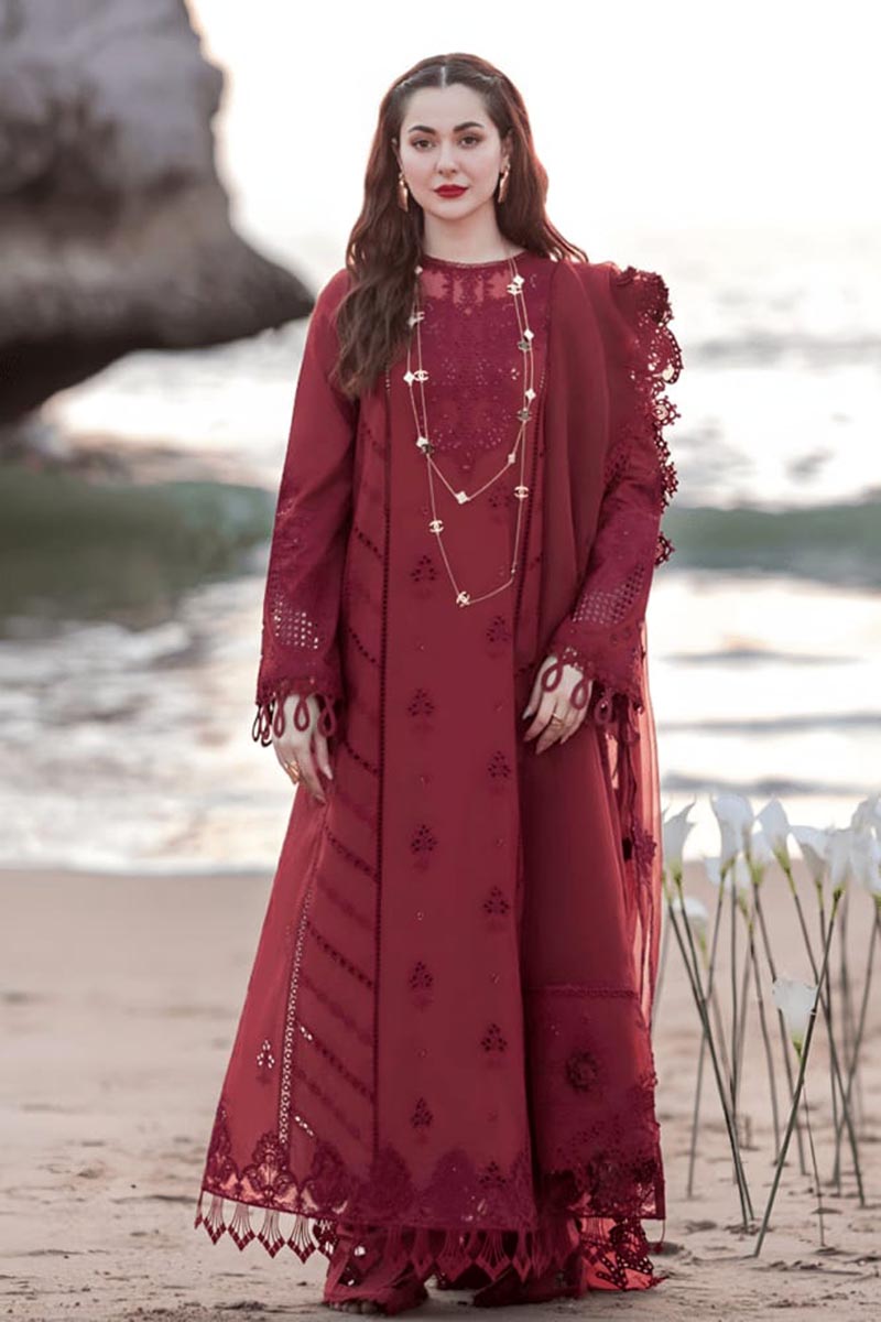NFS-1034 | Qalamkar Heavy Embroidered 3Pc Lawn Dress