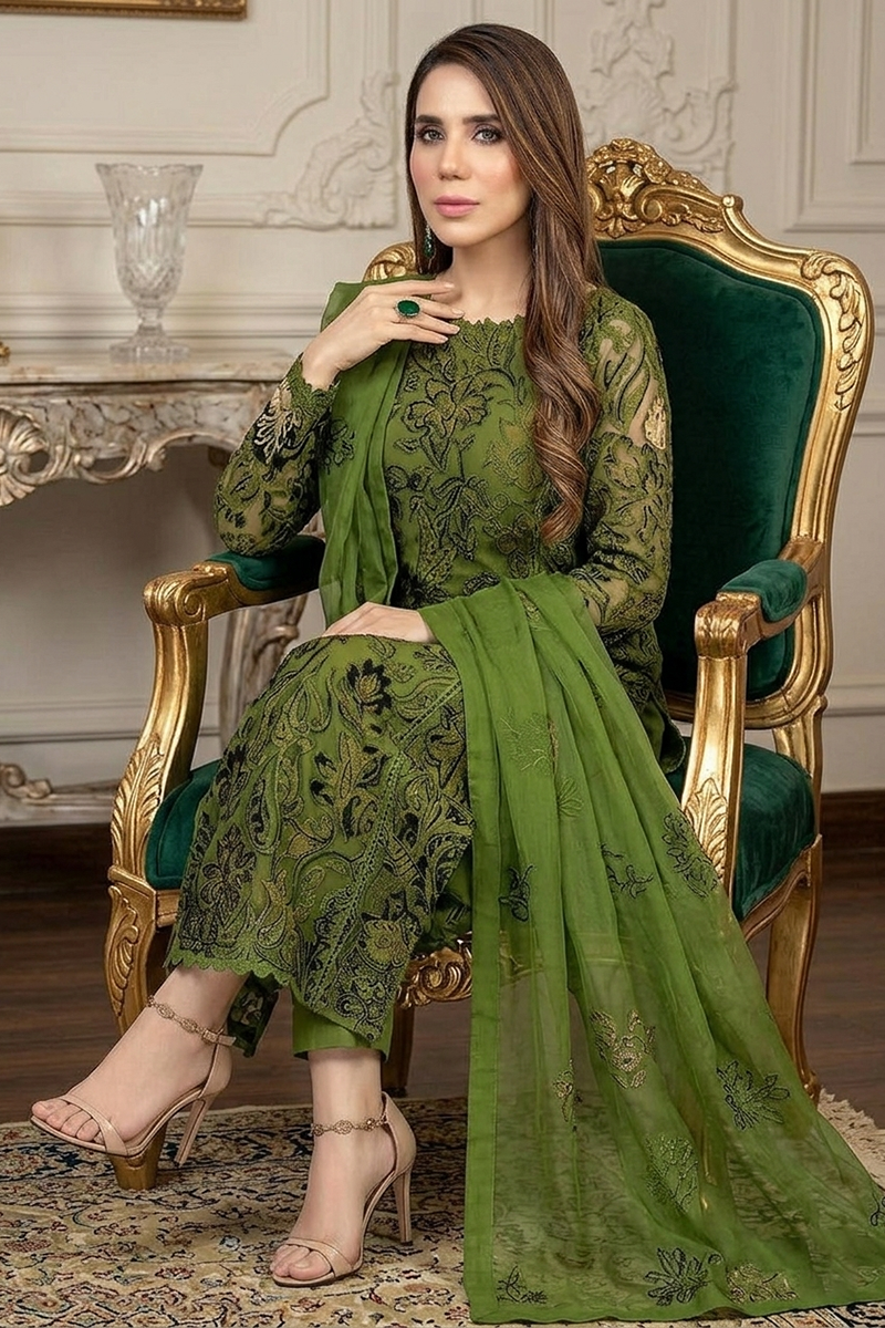 NFS-1038 | Bareeze Embroidered 3PC Lawn Suit