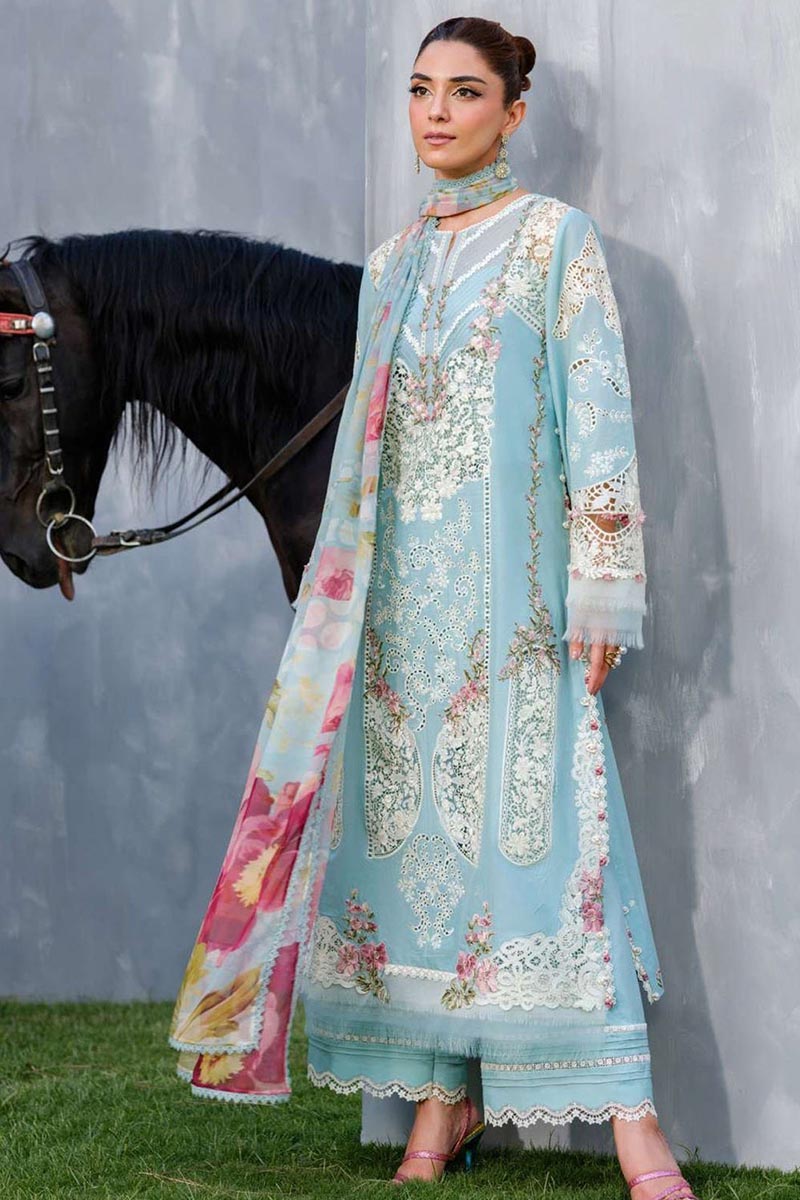 NFS-623 | Elaf Heavy Embroidered 3Pc Lawn Dress
