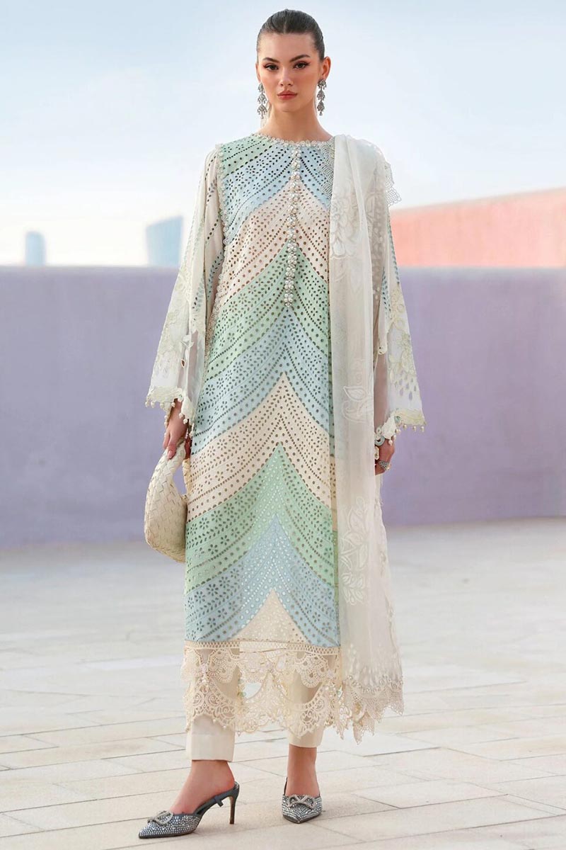 NFS-624 | Maria B Embroidered 3Pc Lawn Dress (B)