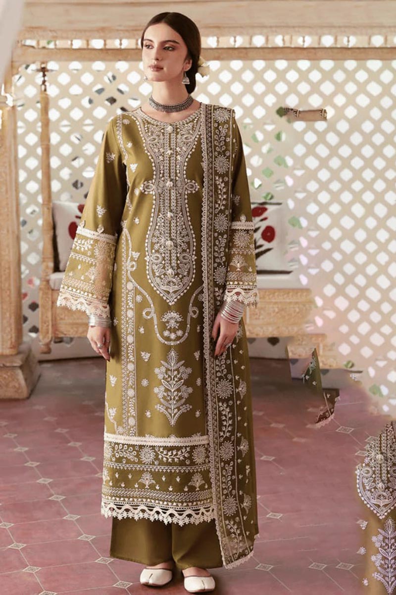 NFS-1013 | Jazmin Heavy Embroidered 3Pc Lawn Dress