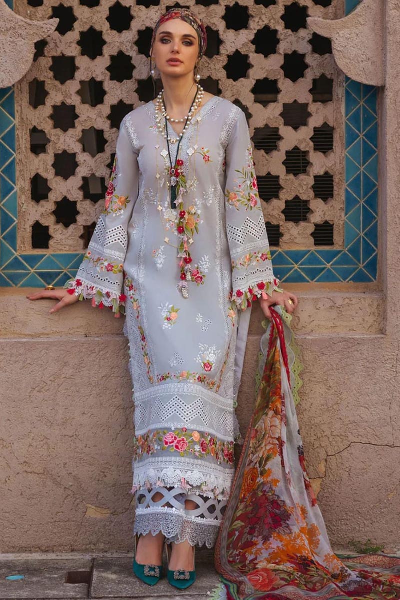 NFS-1052 | Annus Abrar Heavy Embroidered 3Pc Lawn Dress
