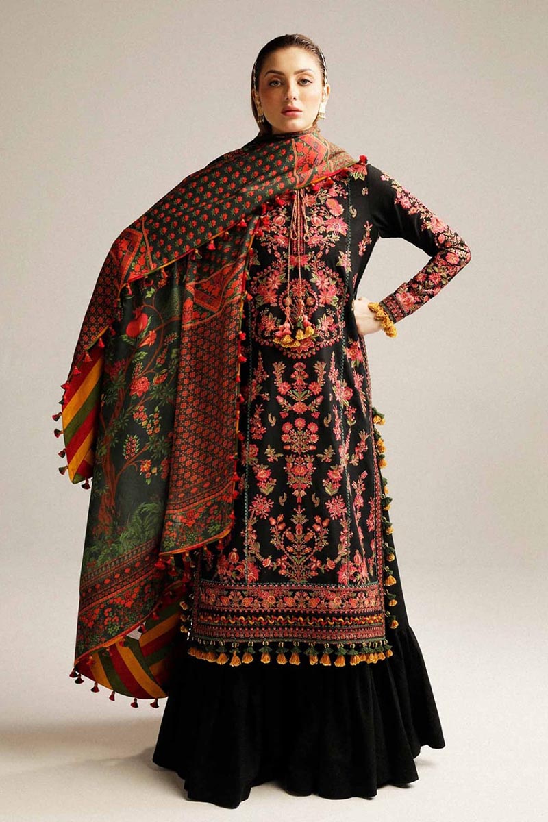 NFS-1043 | Hussain Rehar Heavy Embroidered 3Pc Lawn Dress