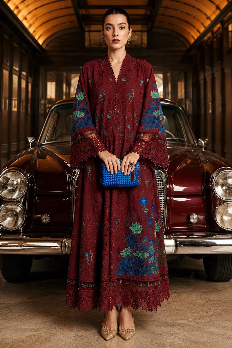 NFS- 640 | Maria.B Heavy Embroidered Lawn 3 Piece Dress (B)