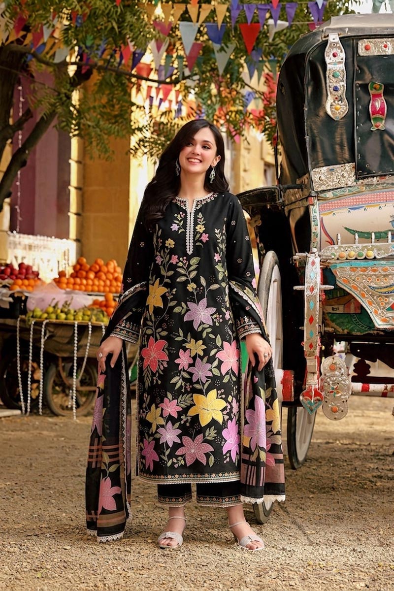 NFS-ANL3 | Aneelas Heavy Embroidered 3Pc Lawn Dress