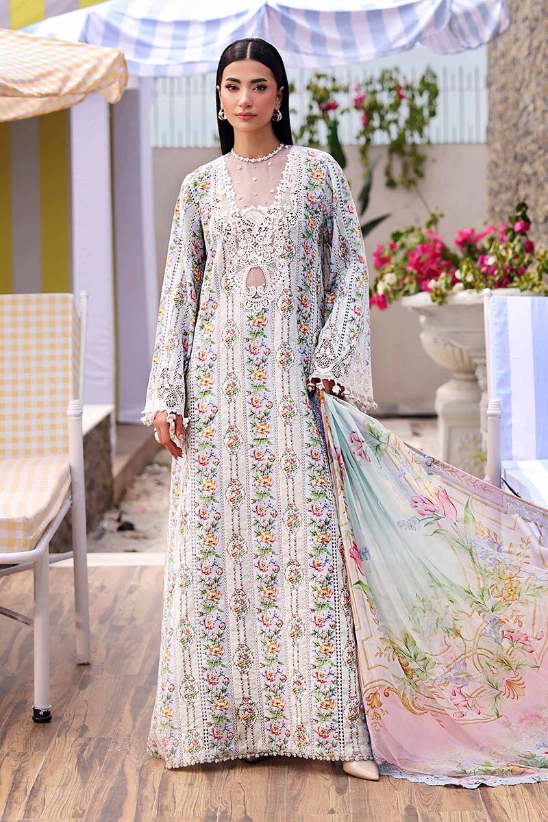 NFS-637 | Maria.B Heavy Embroidered 3Pc Lawn Dress (A)