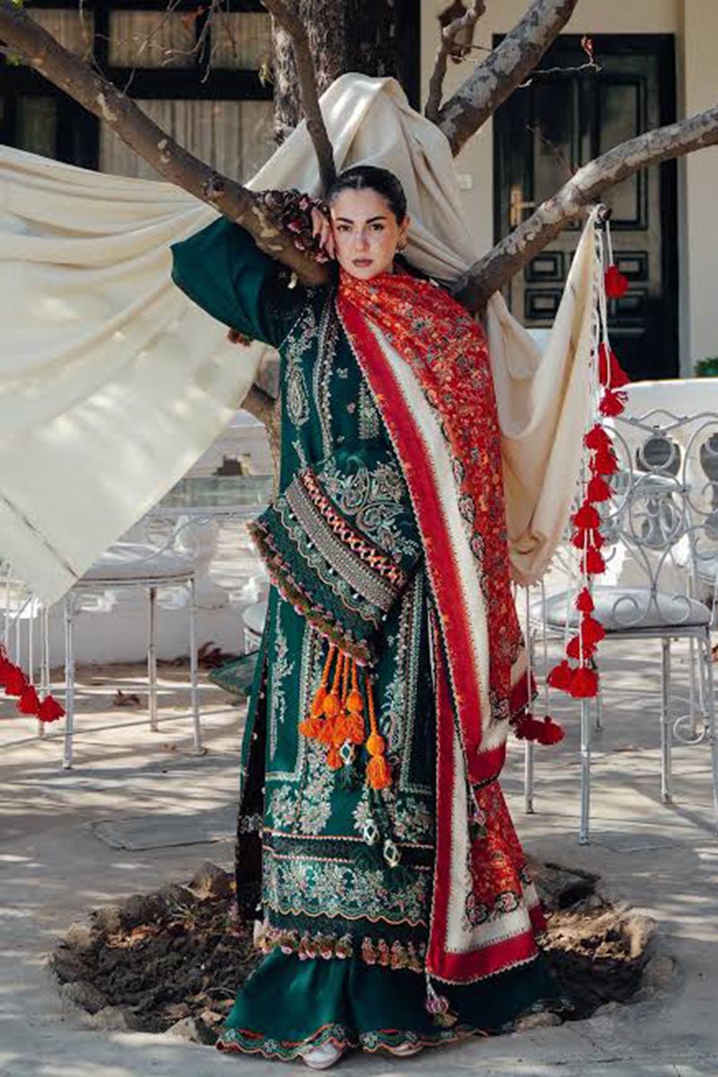 NFS-HR7 | Hussain Rehar Heavy Embroidered 3Pc Lawn Dress