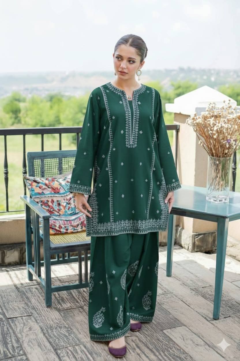 NFS-1068 | Urge Heavy Embroidered Lawn 2 Piece Dress (B)