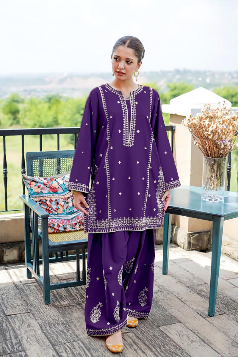 NFS-1068 | Urge Heavy Embroidered Lawn 2 Piece Dress (C)
