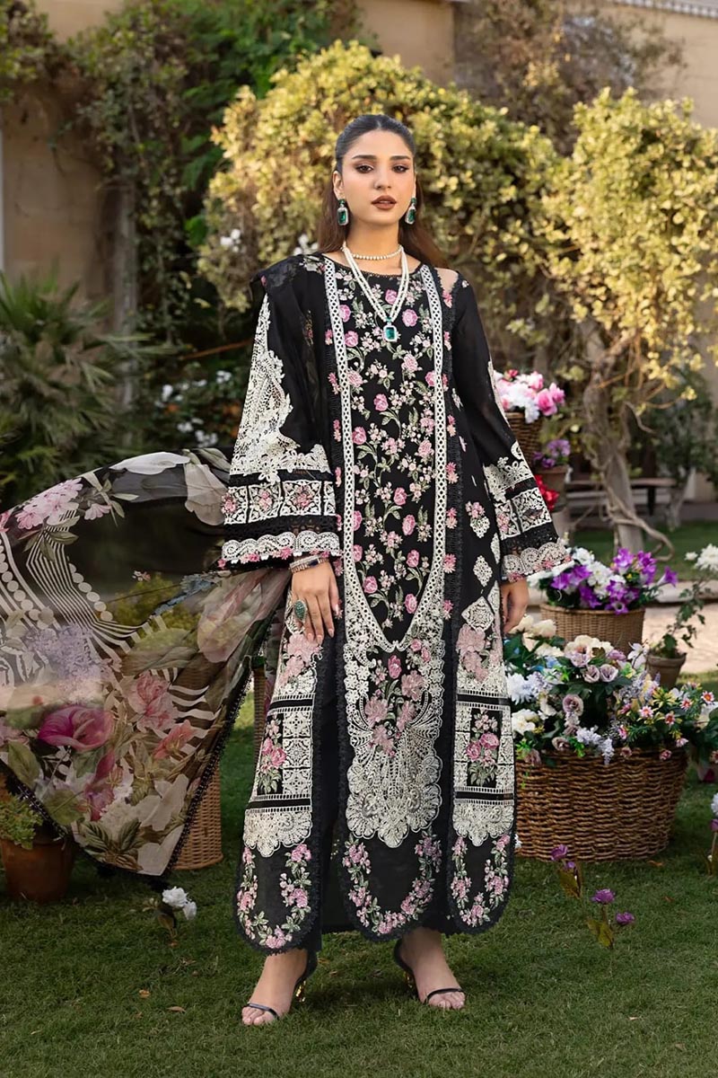 NFS-1068 | Elaf Heavy Embroidered Lawn 3 Piece Dress