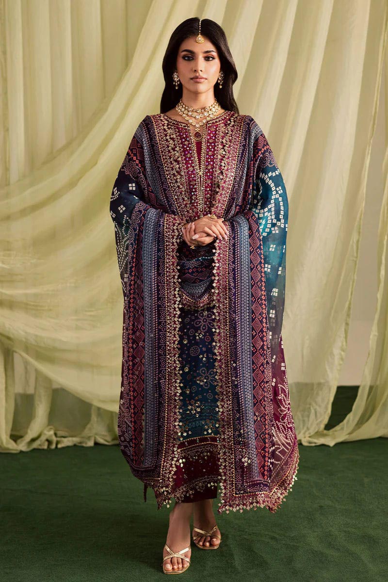 NFS-643 Nureh Heavy Embroidered Lawn 3 Piece Dress (3)