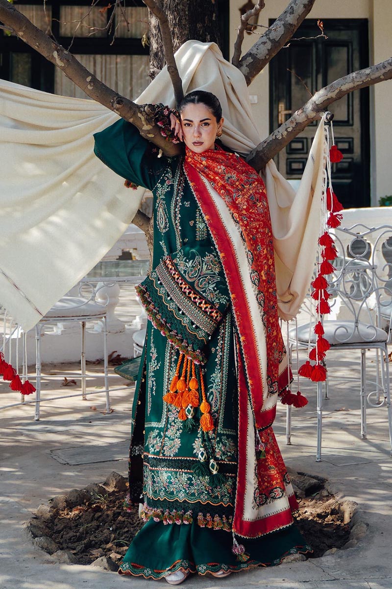 NFS-647 | Hussain Rehar Heavy Embroidered Lawn 3 Piece Dress